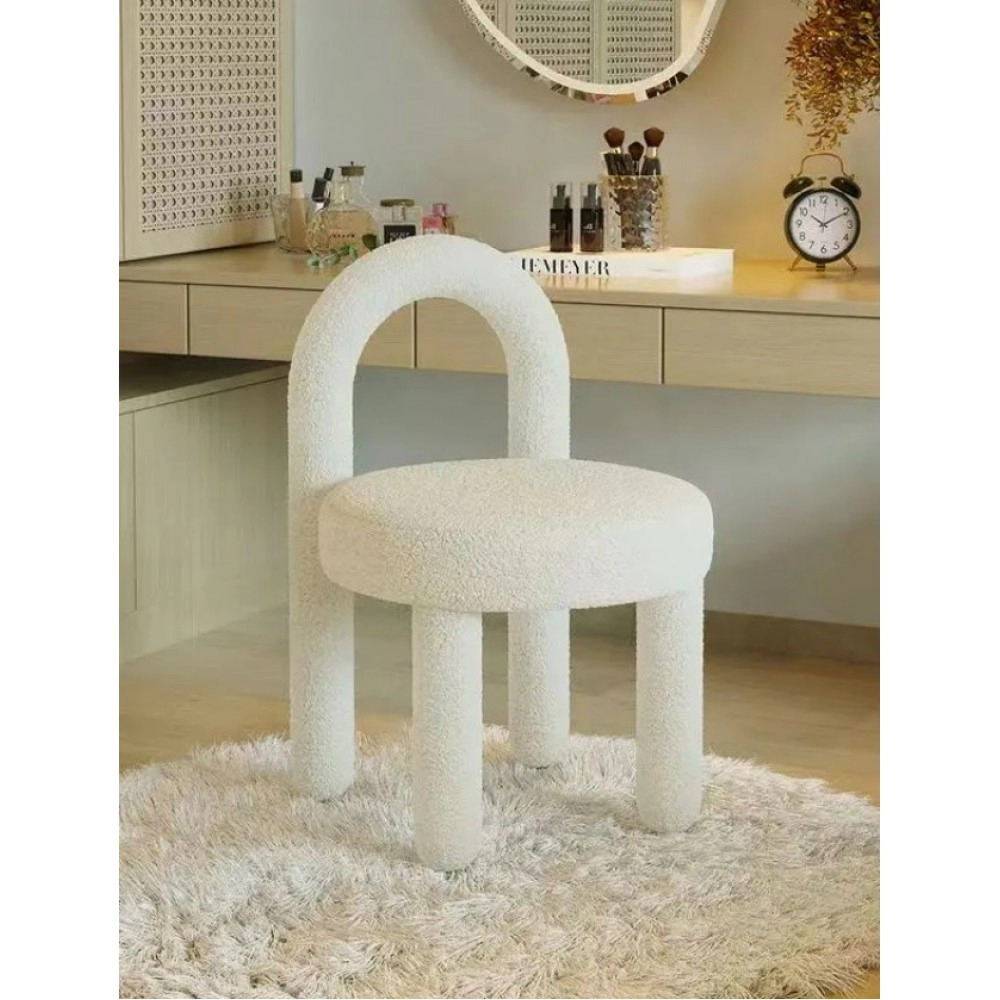 Elegant Living Room Furniture with Nordic Cashmere Armchair Backrest Cosmetic Chair Dining Chair Cosmetic Relaxing Leisure Chair