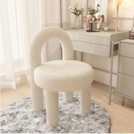 Elegant Living Room Furniture with Nordic Cashmere Armchair Backrest Cosmetic Chair Dining Chair Cosmetic Relaxing Leisure Chair