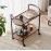 New Solid Wood Trolley Stable Trolley Cart Strong Bearing Longevity Durable Double Layer Waterproof Sunscreen Bar Cart