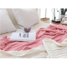 100% Cotton Knitted Blanket Solid Color Sofa Blanket Cover Nordic Home Decor Throw Blanket For Bed Portable Breathable Shawl
