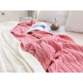 100% Cotton Knitted Blanket Solid Color Sofa Blanket Cover Nordic Home Decor Throw Blanket For Bed Portable Breathable Shawl
