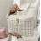 New Korean plaid portable small fragrance makeup bag Large capacity portable toiletry storage bag makeup box travel
