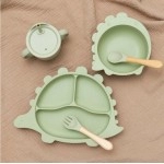 BPA Free Baby Silicone Sucker Bowl Plate Children's Tableware Training Fork Spoon Portable Feeding Snack Cup Dining Appliance
